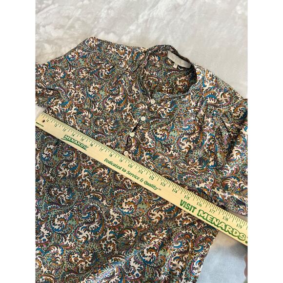 Vanessa Bruno Top Womens FR 38 US 6 Paisley Silk Blend Luxury Minimalist Preppy - Picture 10 of 12